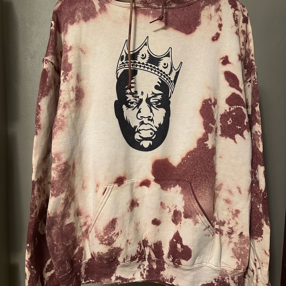 Jerzees Maroon bleached Biggie Hoodie